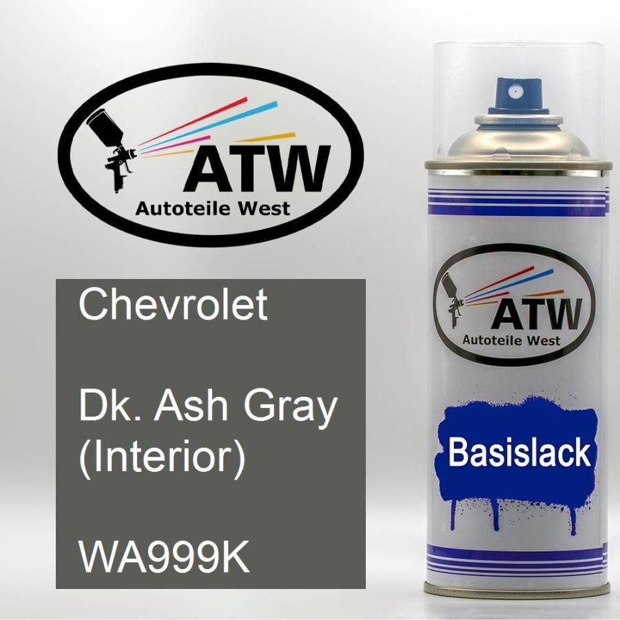 Chevrolet, Dk. Ash Gray (Interior), WA999K: 400ml Sprühdose, von ATW Autoteile West.